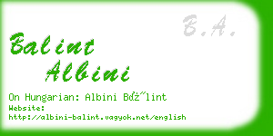 balint albini business card